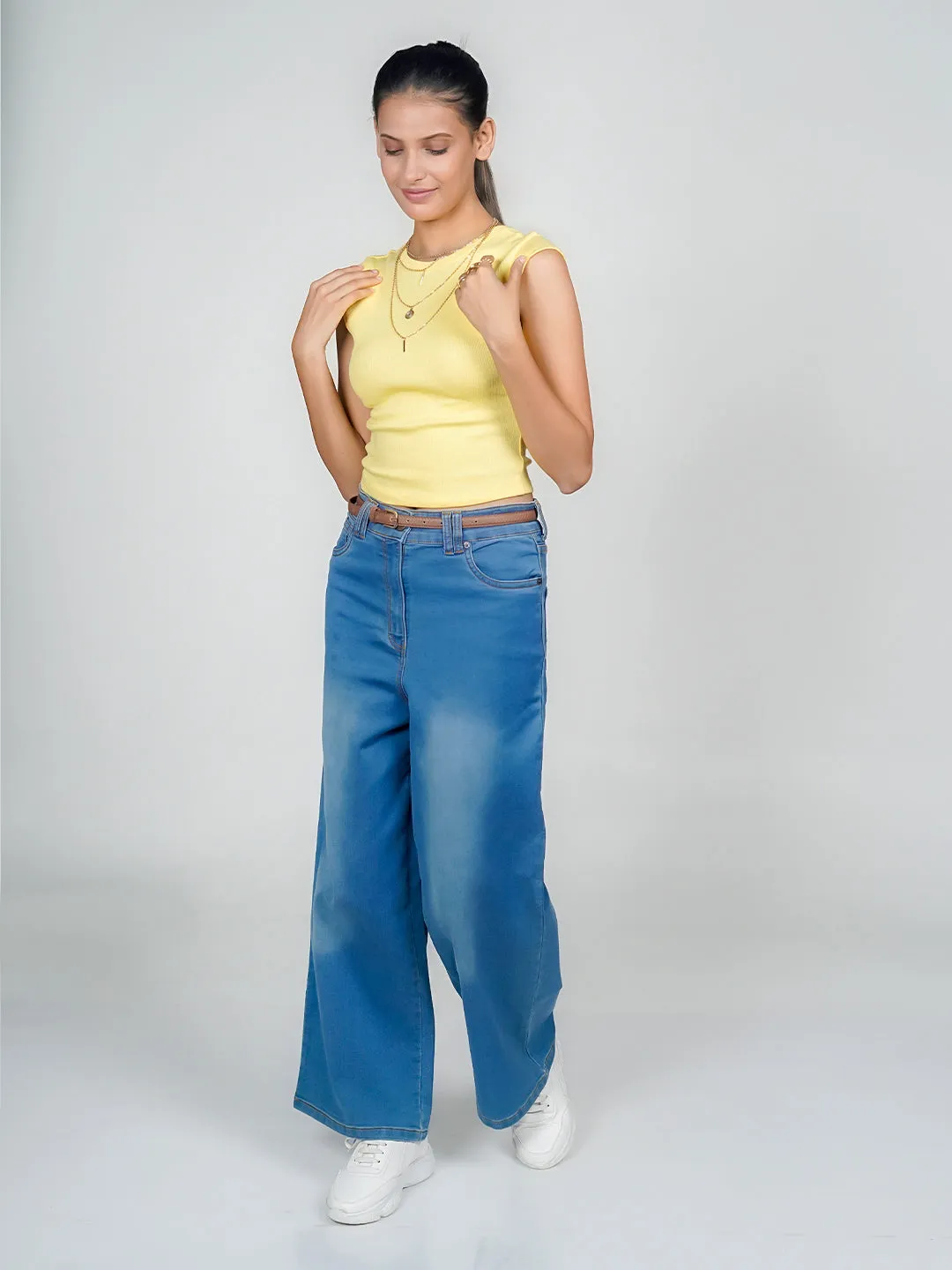 Yellow Solid Basic Top