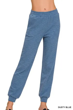 Zenana Cotton Slub Jogger Pants
