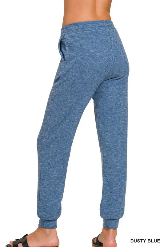 Zenana Cotton Slub Jogger Pants